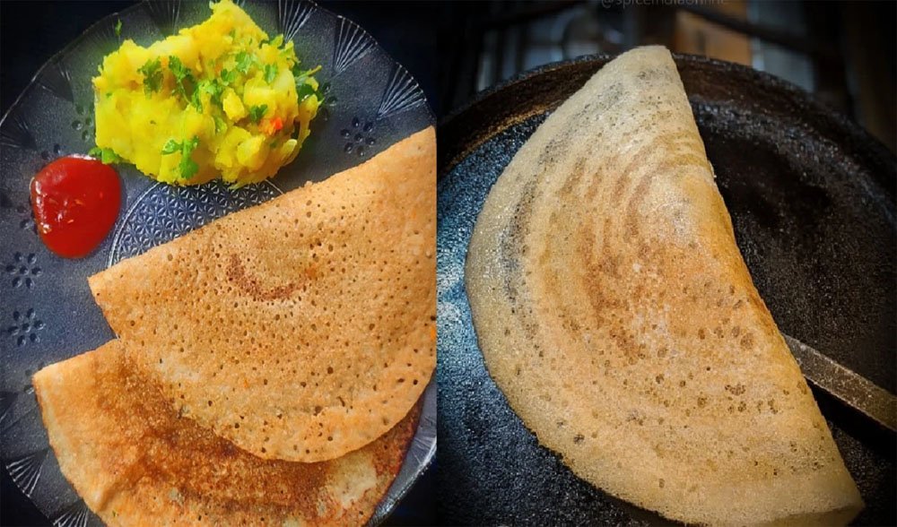 बेसन डोसा विद मिंट चटनी