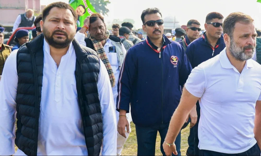 Rahul Gandhi, Tejashwi Yadav Lead INDIA Bloc Protest Against Voter Roll Revision in Bihar