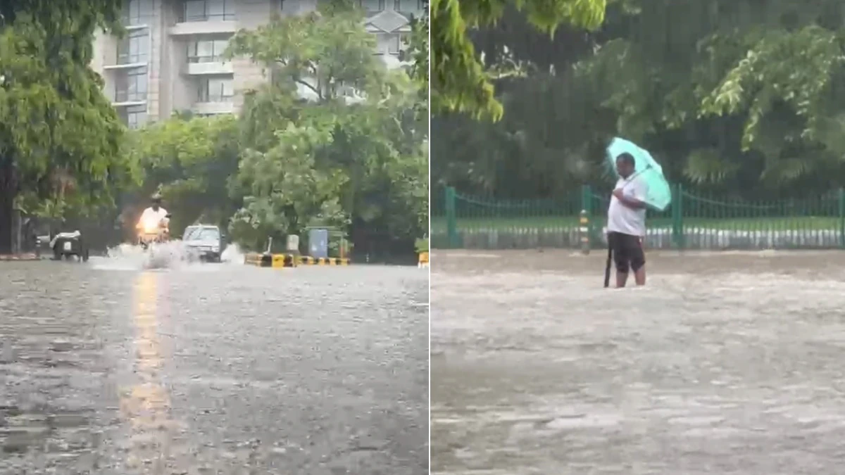 Heavy Rain Paralyzes Delhi-NCR | Waterlogging, 24 KM Jam & Sinking Roads