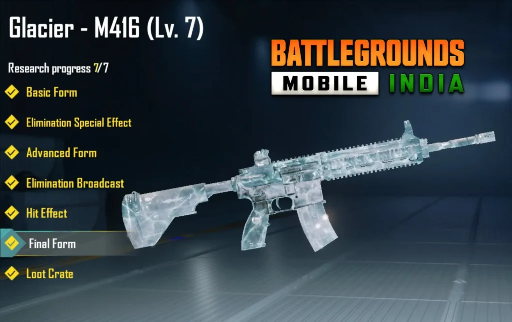 BGMI में लौट आया M416 Glacier Skin 4 जुलाई से फिर होगी Classic Crate में एंट्री 29 M416 Glacier Skin Returns to BGMI Classic Crate on July 4, 2025 – Krafton Confirms