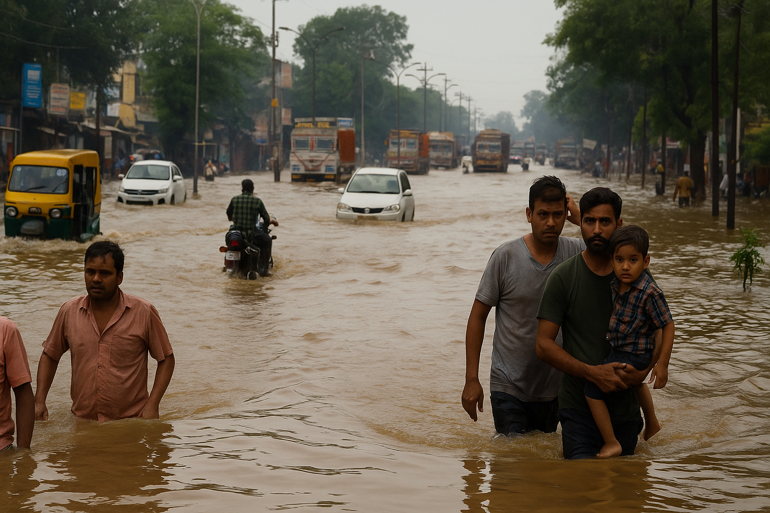 यूपी में बाढ़ का तांडव मथुरा मुरादाबाद बुलंदशहर और बिजनौर में जनजीवन ठप