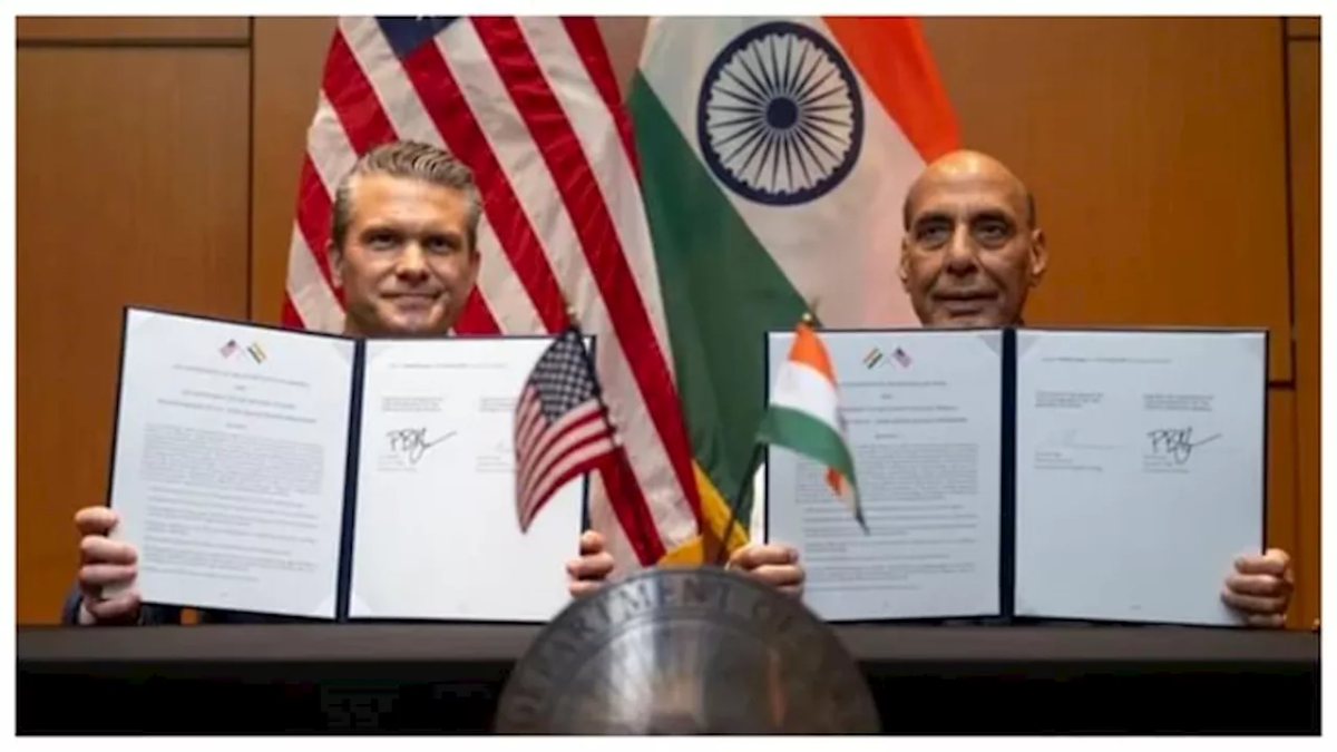 भारत और अमेरिका के बीच 10 साल का डिफेंस फ्रेमवर्क साइन — राजनाथ सिंह और पीट हेगसेथ की मुलाकात में तय हुई नई साझेदारी।