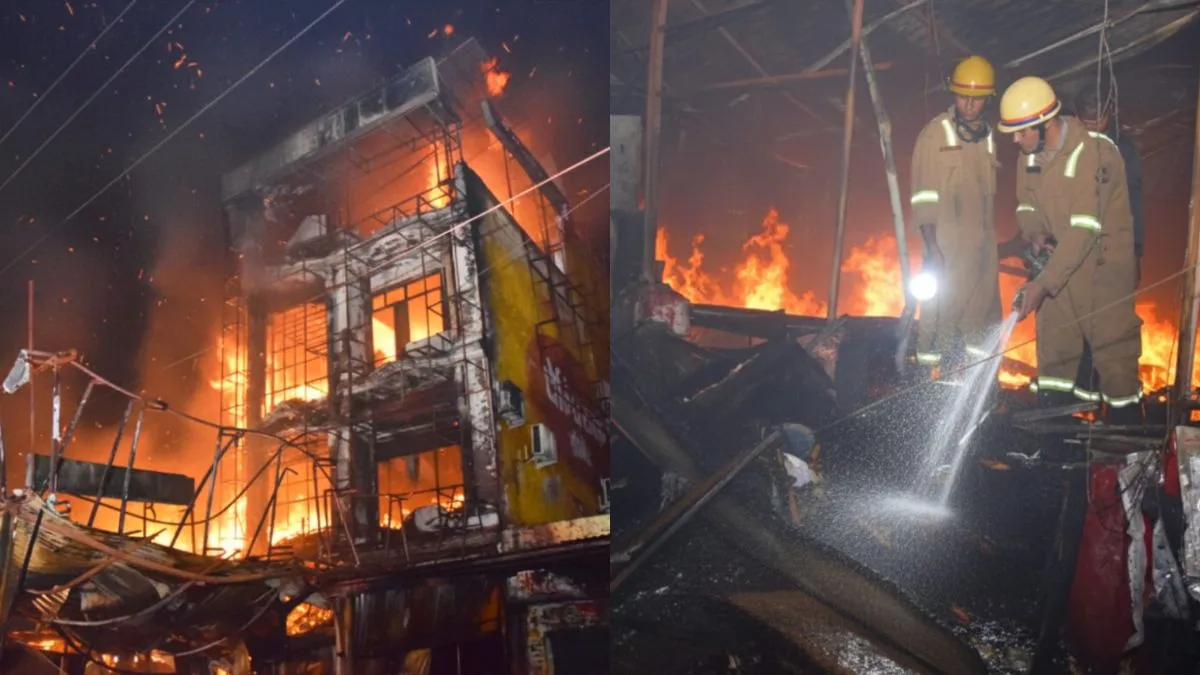 मुरादाबाद के परी रेस्टोरेंट में भीषण आग, पांच सिलेंडर धमाके से तबाह हुई बिल्डिंग — एक महिला की मौत, दस घायल
