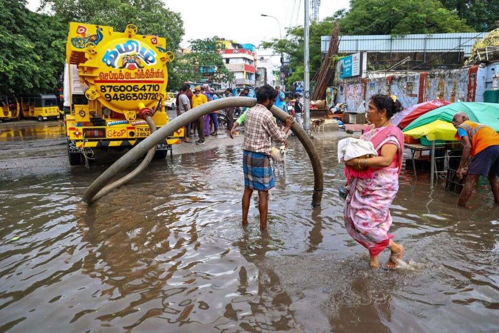 Chennai waterlogged road