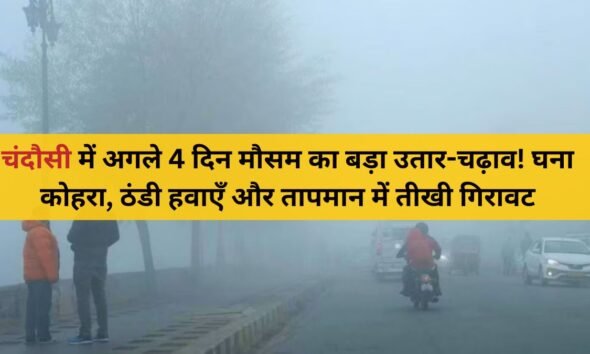 ठंड और बादलों के बीच गजरौला की सुबह का बदला हुआ मौसम