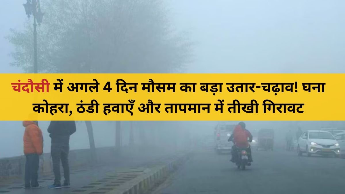 ठंड और बादलों के बीच गजरौला की सुबह का बदला हुआ मौसम