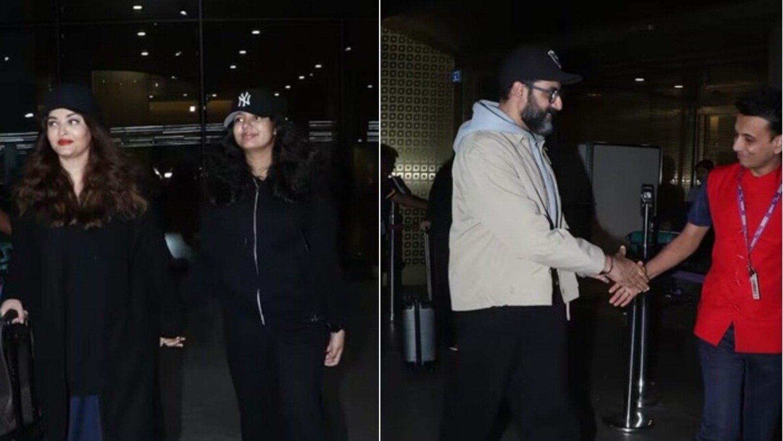 Aishwarya Rai और Abhishek Bachchan बेटी Aaradhya के साथ वेकेशन पर रवाना, एयरपोर्ट पर दिखी परफेक्ट ट्विनिंग