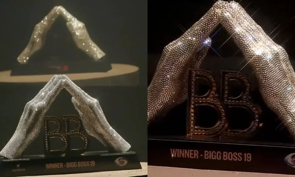 Bigg Boss 19 ट्रॉफी के अनावरण के बाद बढ़ी टेंशन—सलमान जेस्चर वाला डिज़ाइन, फाइनलिस्ट में नई बहस