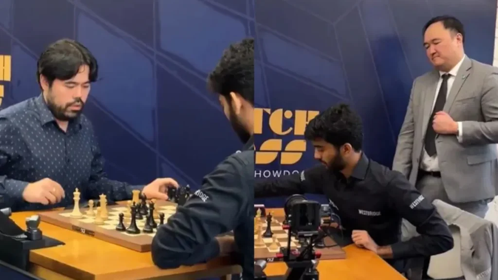 Global Chess League में Hikaru Nakamura के खिलाफ मुकाबले के दौरान D Gukesh
