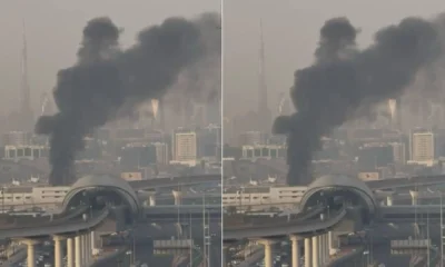 नखचिवान इंटरनेशनल एयरपोर्ट पर हमले के बाद धुएं के गुबार उठते देखे गए। ईरान की दिशा से आए ड्रोन और मिसाइलों ने हवाई अड्डे के परिसर को निशाना बनाया।