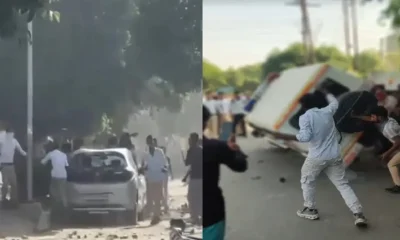 Noida में मज़दूरों का उग्र प्रदर्शन — गाड़ियाँ जलाईं, पत्थर फेंके, सड़कें जाम; लोग बोले "प्रोटेस्ट नहीं, डर था"