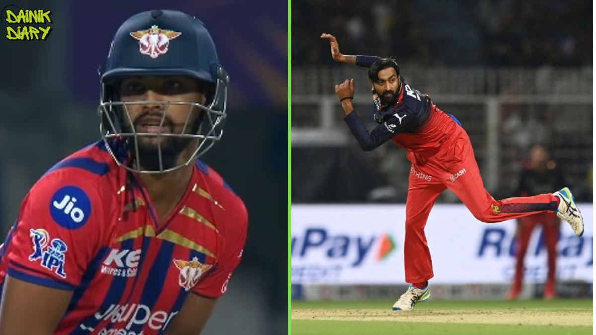 Nicholas Pooran Grabs Krunal Pandya By Collar During LSG vs RCB IPL 2026 Clash, Video Goes Viral | Dainik Diary