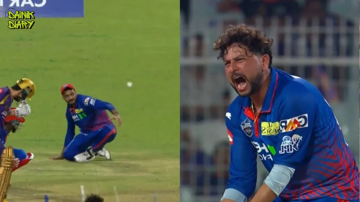 Kuldeep Yadav का Hat-Trick चूका, Porel ने छोड़ा कैच | DC vs KKR IPL 2026 | Dainik Diary