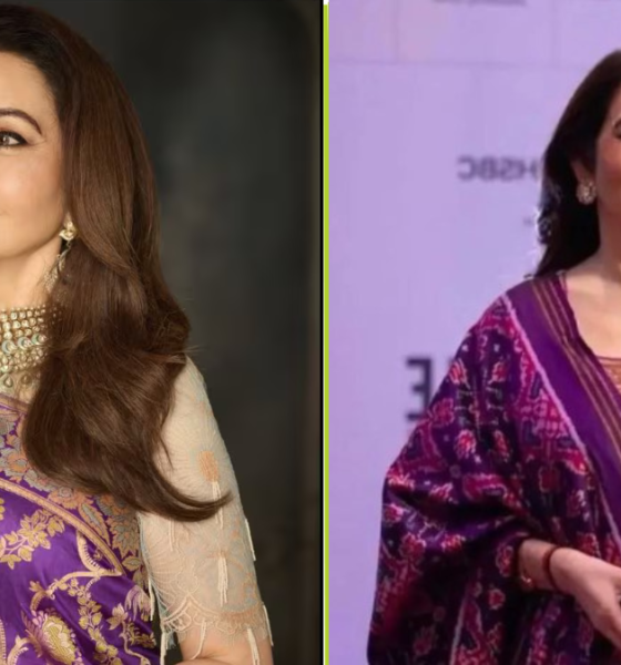 Nita Ambani Stuns In Simple Purple Silk Suit During NMACC Photoshoot