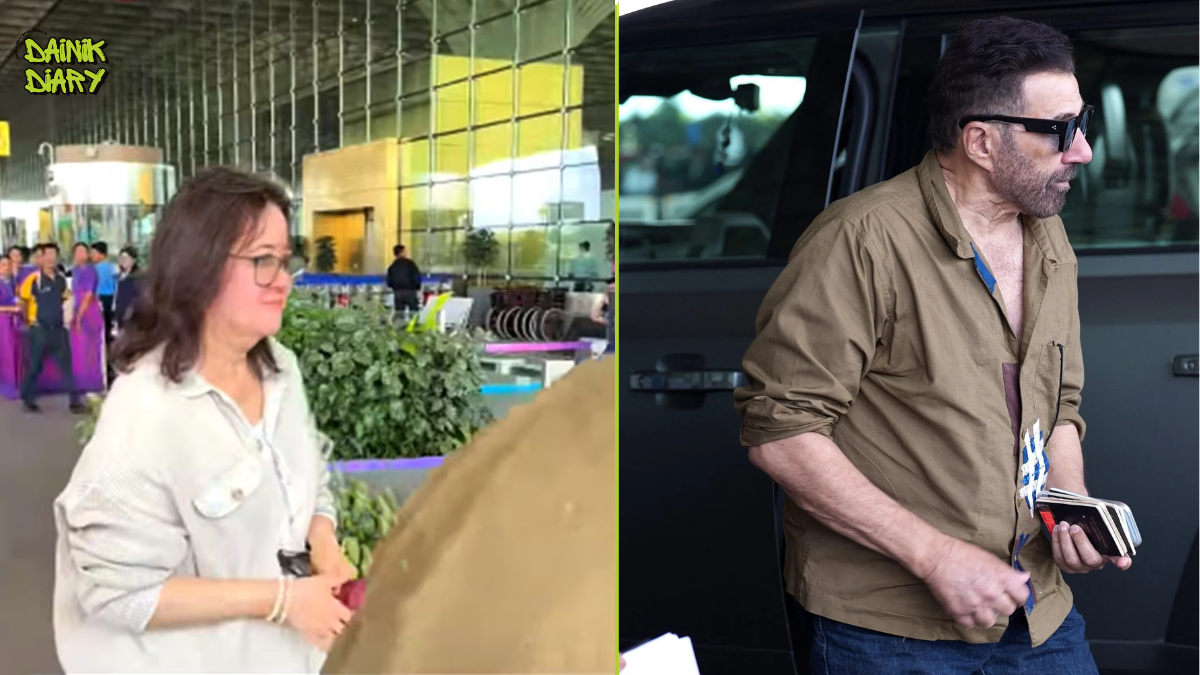 Sunny Deol और पत्नी Pooja Deol की एयरपोर्ट पर Rare Appearance, वायरल हुआ वीडियो